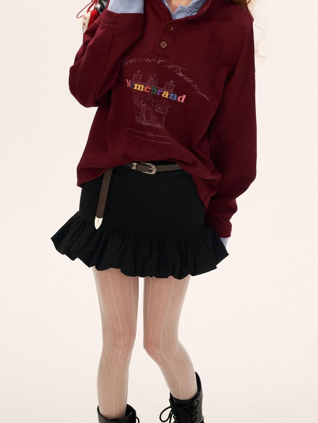 MAMC Oversized Cotton Blend Pullover Minimalist Commuter Long Sleeve Unisex Hoodie
