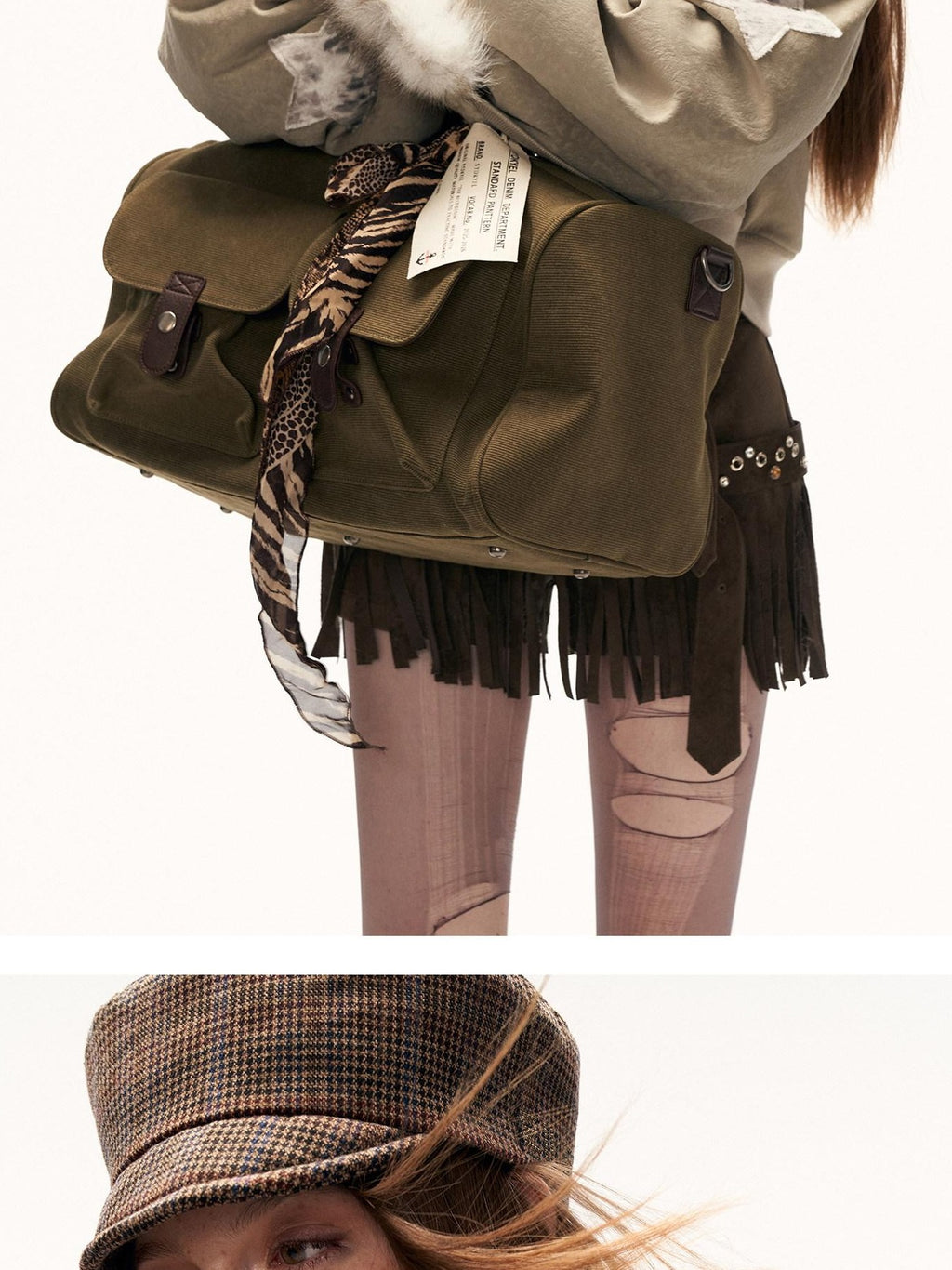 MAMC Pu Faux Layered Star Print Loose Commuter Lapel Button Side Pocket Women Jackets