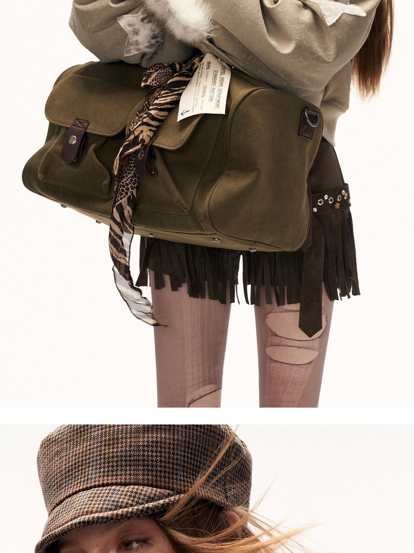 MAMC Pu Faux Layered Star Print Loose Commuter Lapel Button Side Pocket Women Jackets