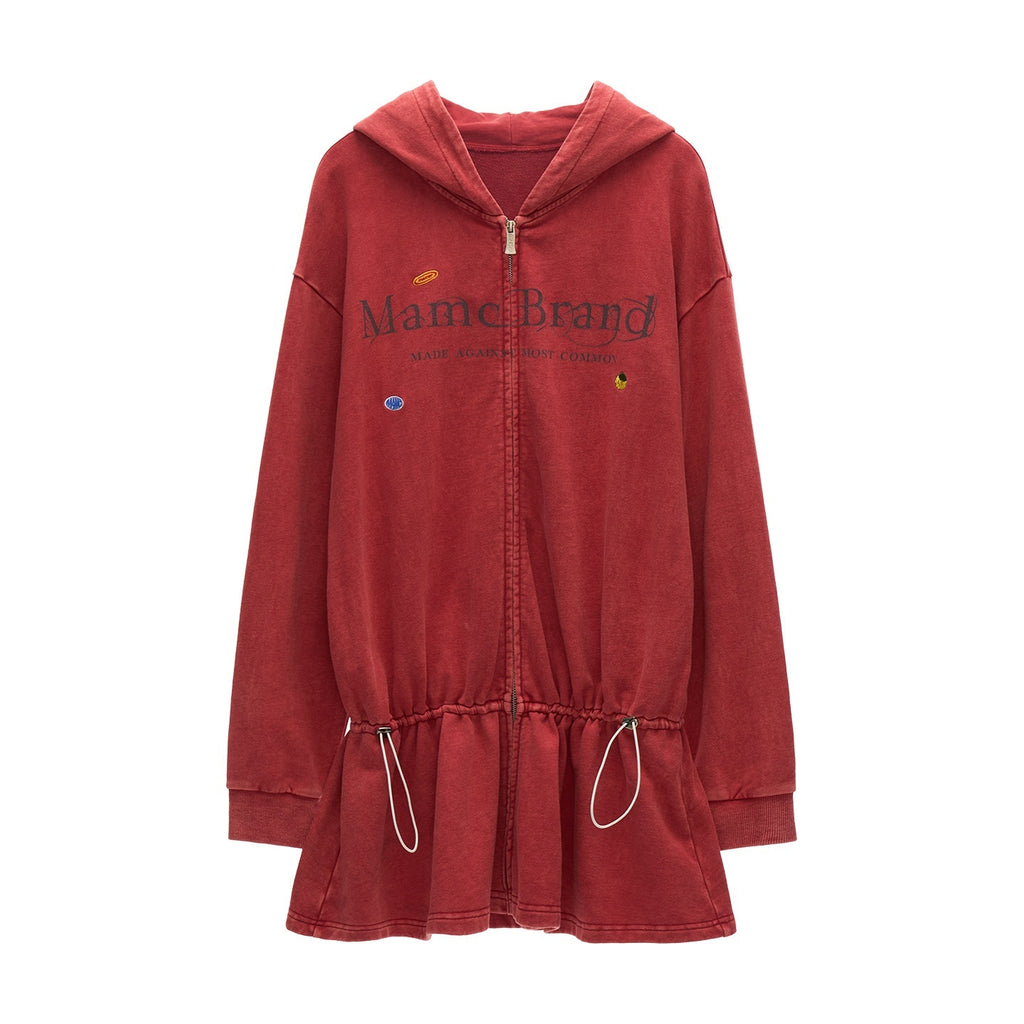 MAMC_Pure_Cotton_Adjustable_Waist_Hooded_Sweatshirt_Zipper_Women_Casual_Mini_Dresses_MISSTT
