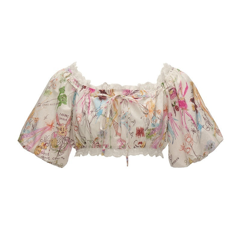 MAMC_Pure_Cotton_Hand_Painted_Print_Short_Regular_Fit_White_Off_Shoulder_Crop_Tops_MISSTT