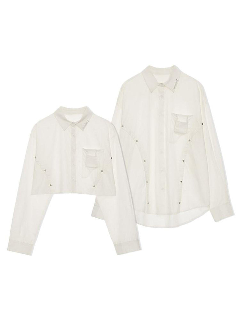 MAMC Pure Cotton Long Sleeve Collared Minimalist Workwear Tie Neck Office Blouses