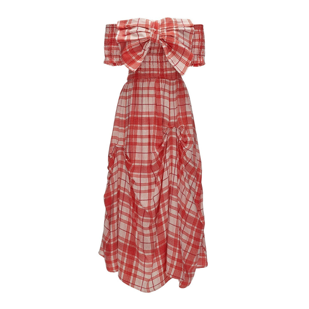 MAMC_Ruched_Cotton_Strapless_Casual_Vacation_Women_Red_Maxi_Dresses_MISSTT