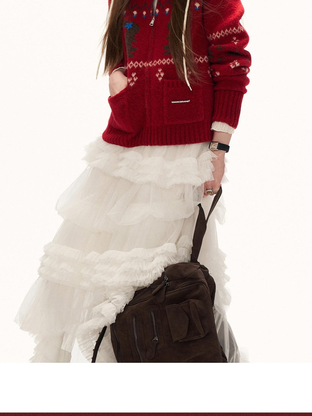 MAMC Soft Acrylic Blend Cute Animal Relaxed Fit Women Office Zip Collar Cardigans