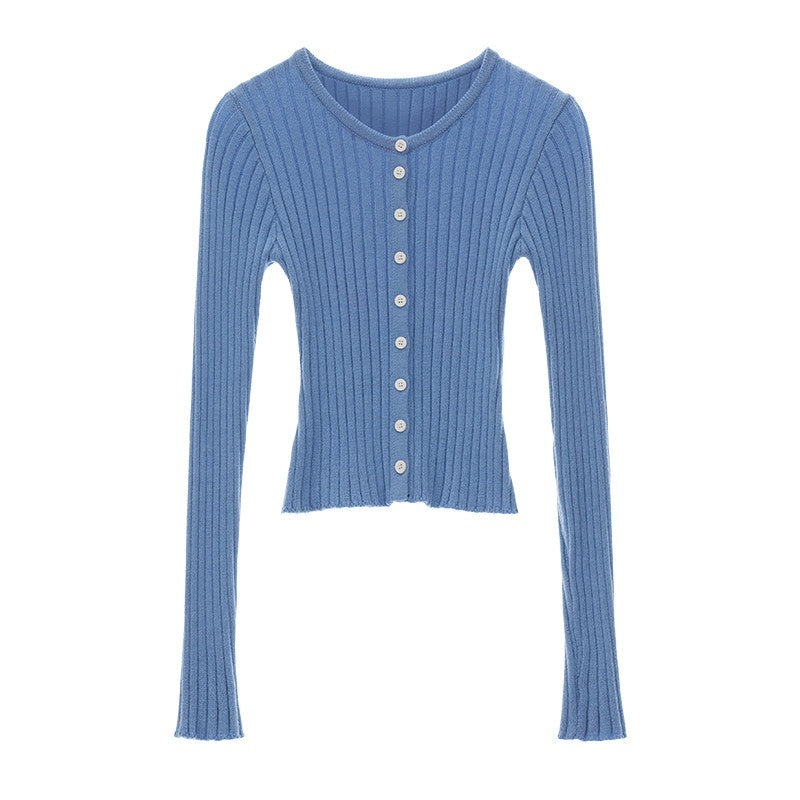 MAMC_Soft_Acrylic_Nylon_Blend_Slim_Fit_Round_Neck_Short_Work_Minimal_Knit_Cardigans_MISSTT