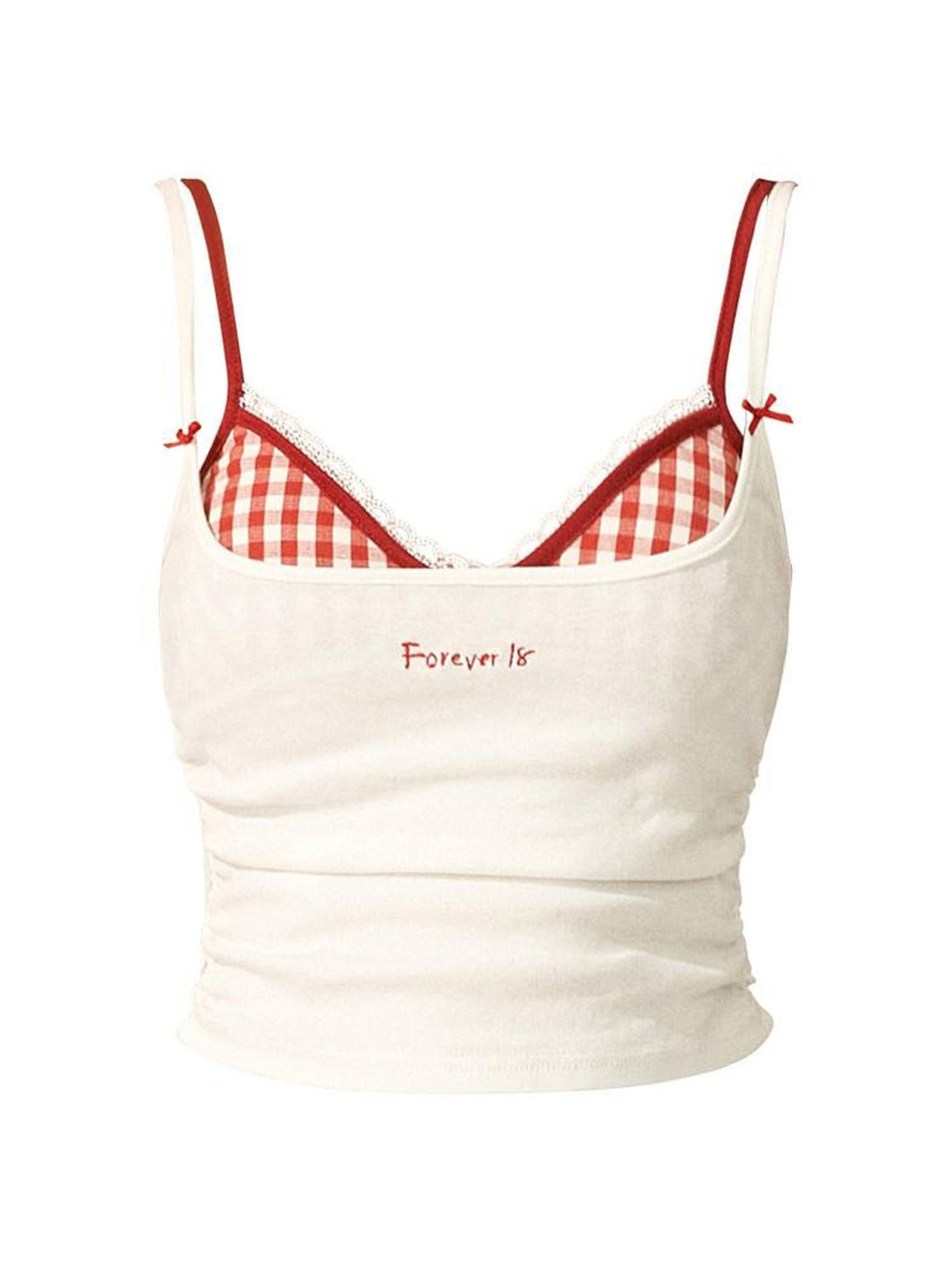 MAMC Soft Cotton Stretch Lace Slim Crop Square Neck Women Letter Print Camisoles