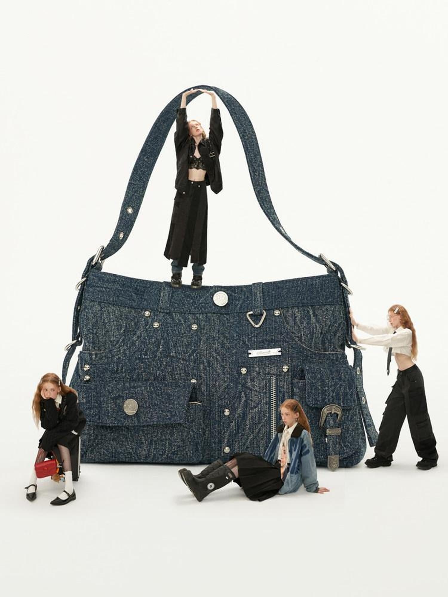 MAMC Spacious Eco Friendly Blue Minimalist Shoulder Everyday Tote Bags