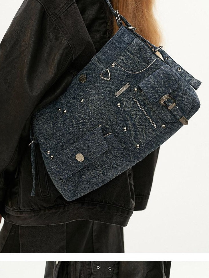 MAMC Spacious Eco Friendly Blue Minimalist Shoulder Everyday Tote Bags