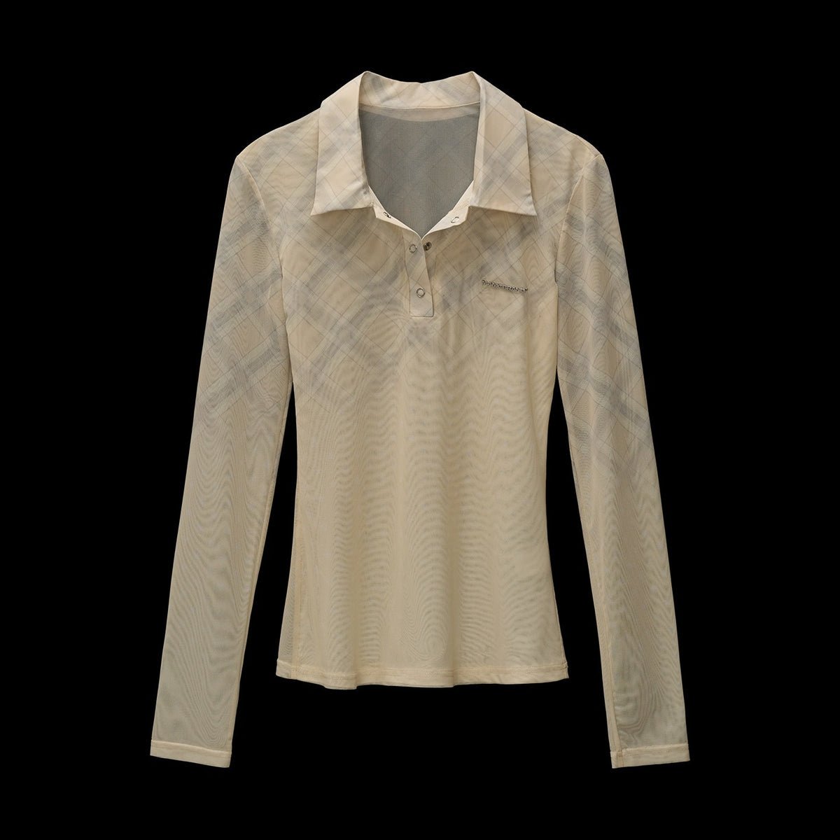 MAMC_Stretch_Slim_Fit_Commuter_Women_Ombre_Cross_Check_Long_Sleeve_T-Shirts_MISSTT