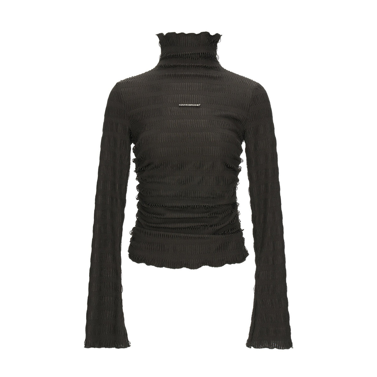 MAMC_Stretch_Slim_Fit_High_Neck_Textured_Casual_Women_Long_Sleeve_T-Shirts_MISSTT