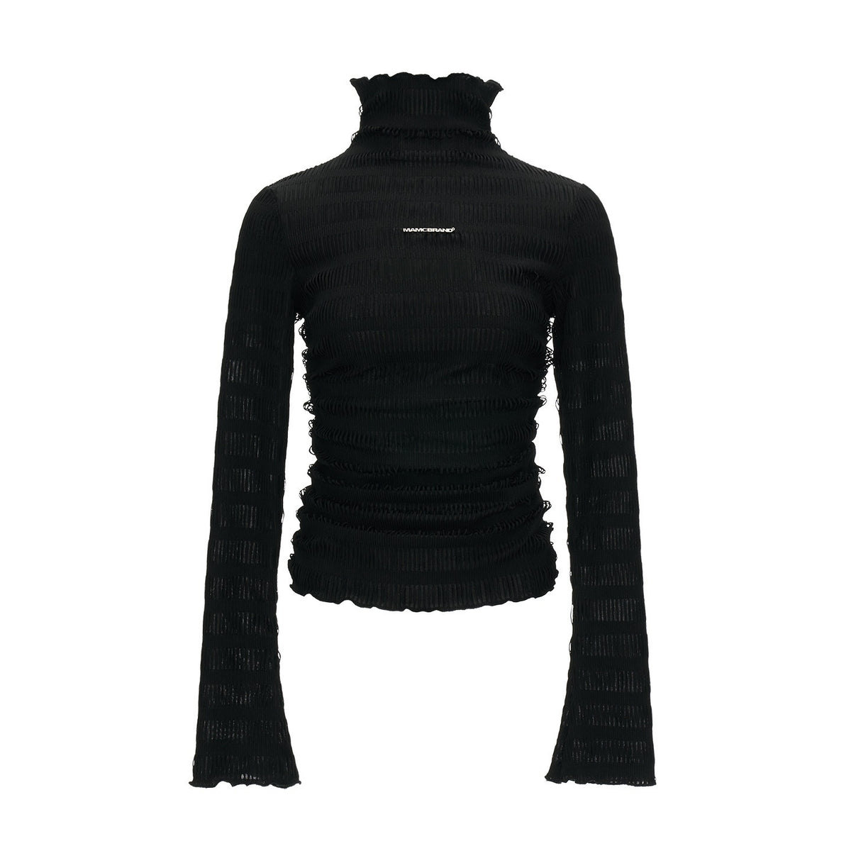MAMC_Stretch_Slim_Fit_High_Neck_Textured_Casual_Women_Long_Sleeve_T-Shirts_MISSTT