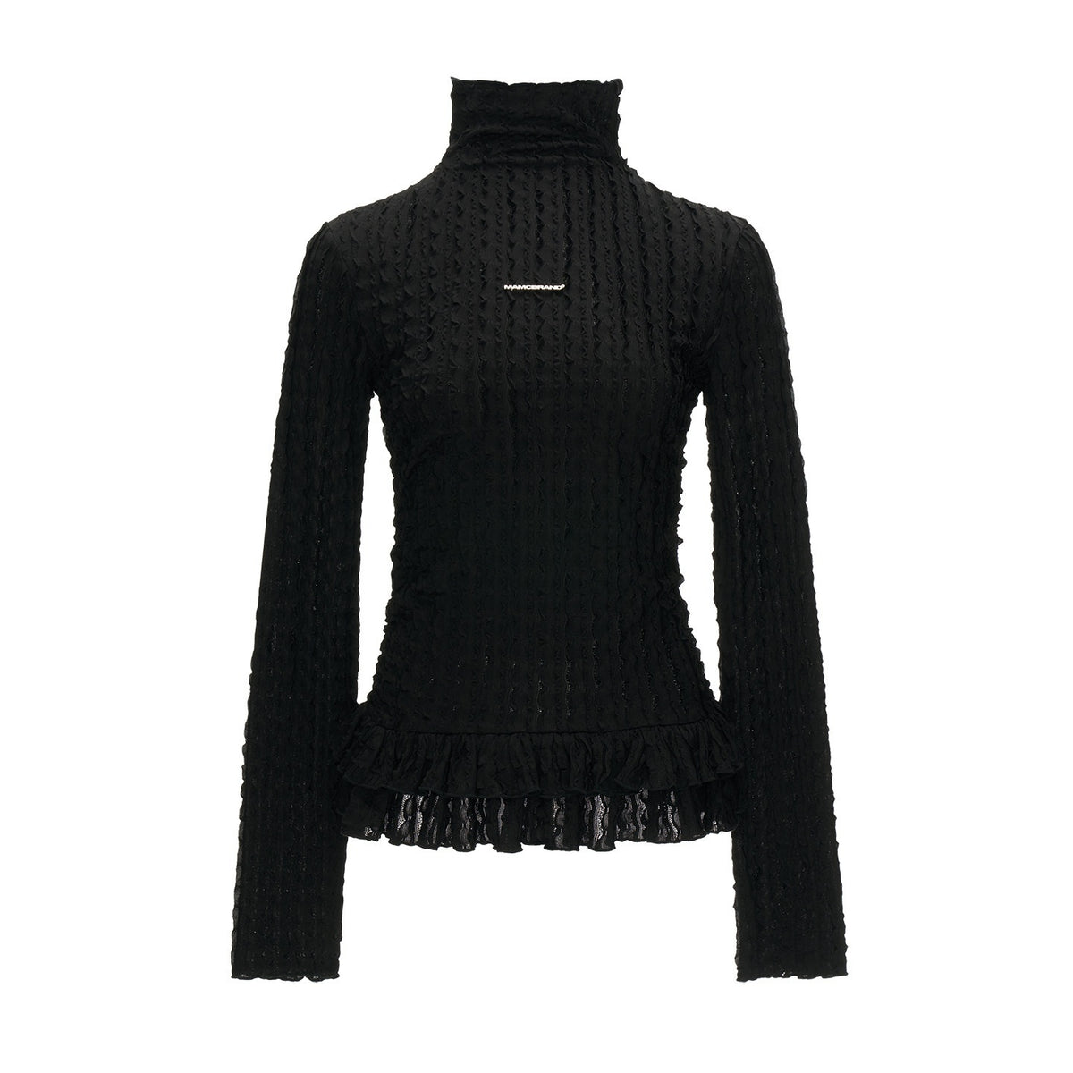 MAMC_Stretch_Slim_Turtleneck_Casual_Top_For_Girls_Black_White_Long_Sleeve_T-Shirts_MISSTT