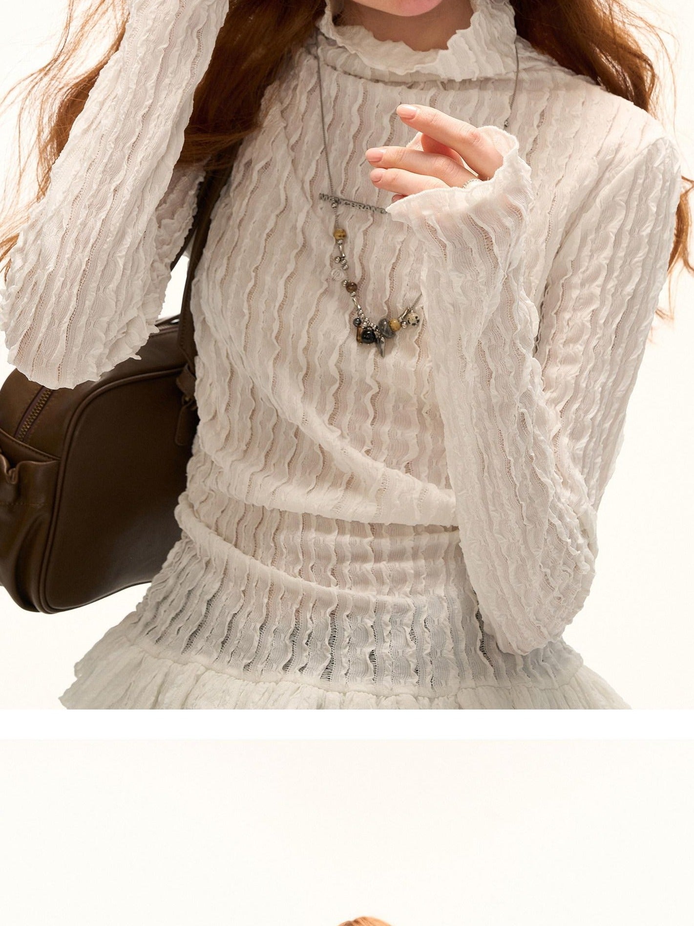 MAMC Stretch Slim Turtleneck Casual Top For Girls Black White Long Sleeve T-Shirts