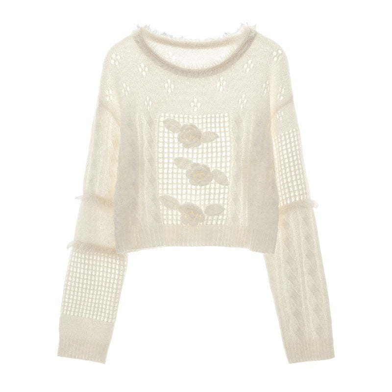 MAMC_Wool_Blend_Princess_Loose_Fit_Crew_Neck_Long_Sleeve_Women_Pink_White_Knitwear_MISSTT