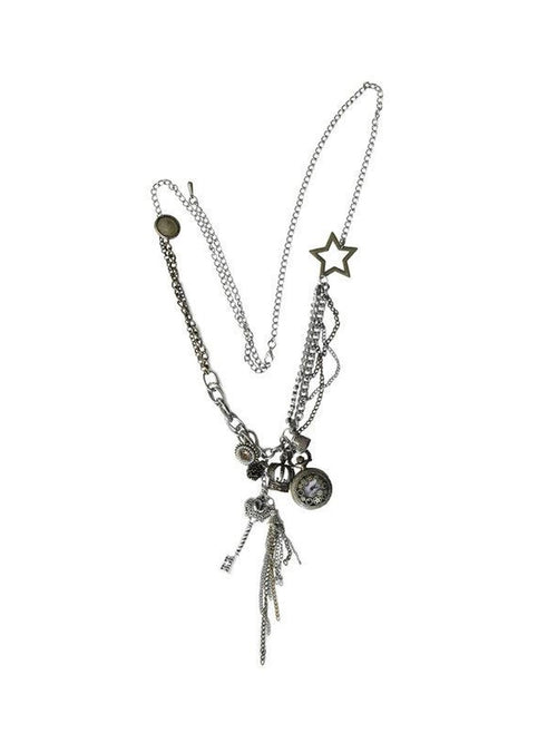 NO ROMANCE Antiqued Vintage Niche Button Pocket Watch Women'S Necklace Pendants