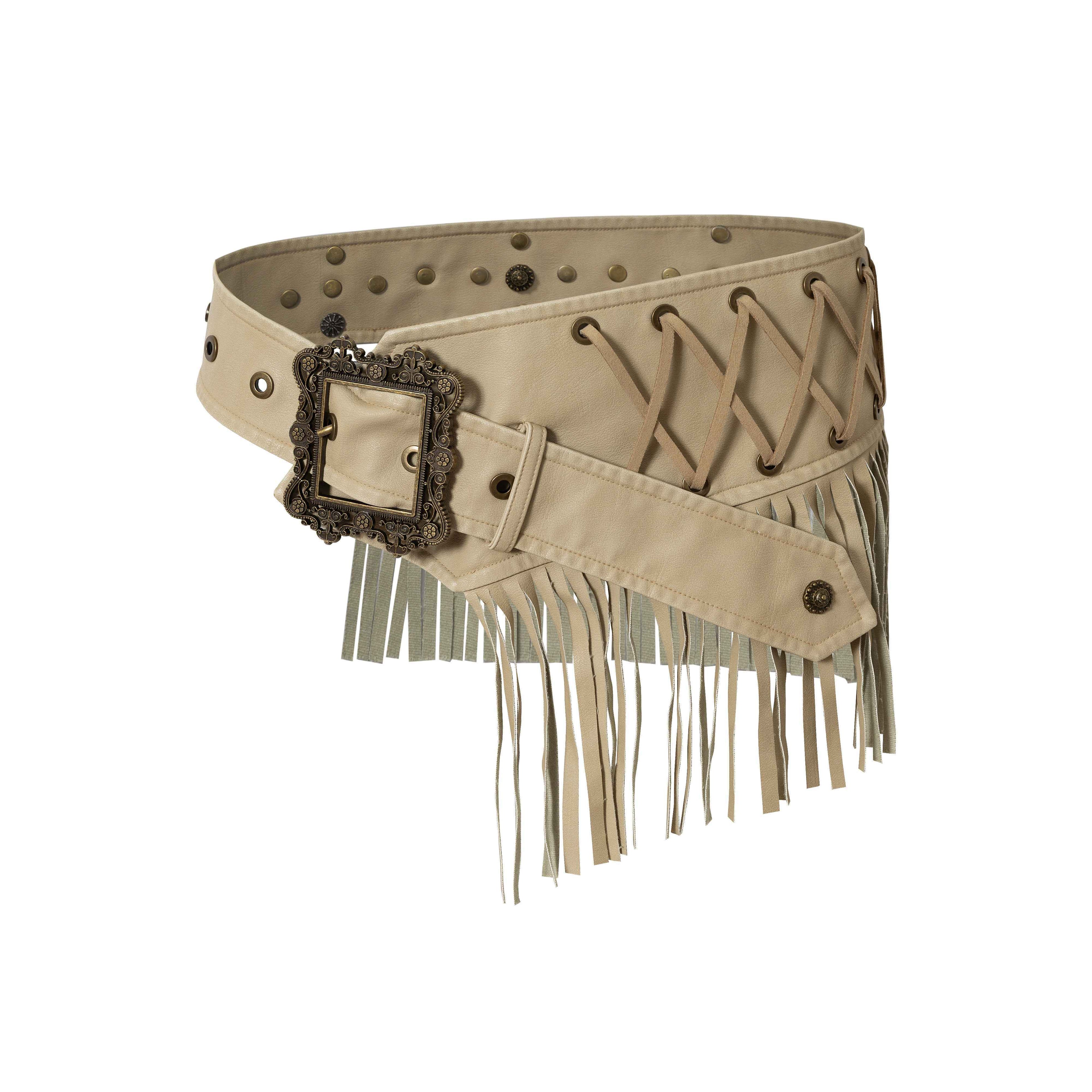 NO_ROMANCE_Asymmetrical_Vintage_Punk_Hippie_Distressed_Tassel_Women'S_Wide_Leather_Belts_MISSTT