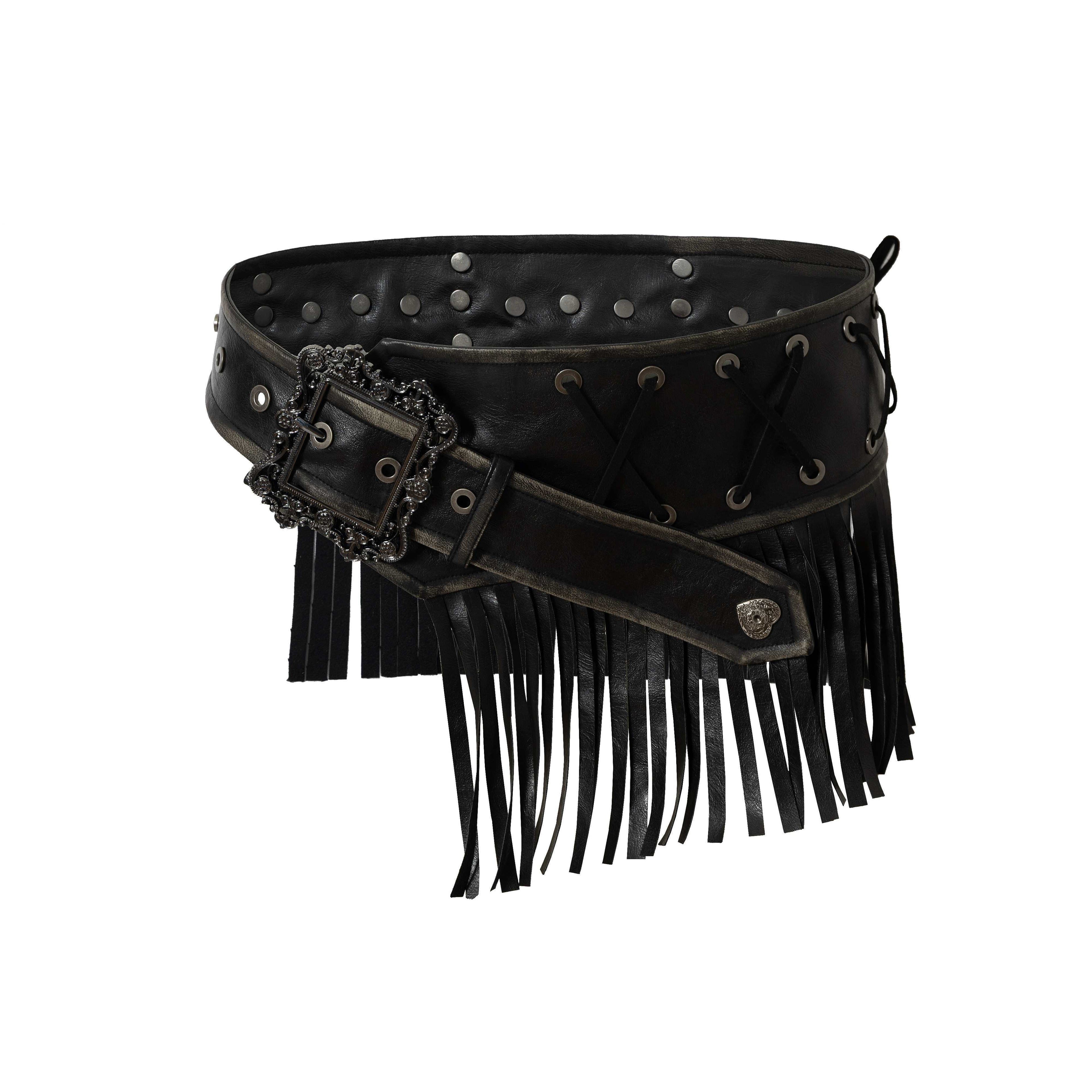 NO_ROMANCE_Asymmetrical_Vintage_Punk_Hippie_Distressed_Tassel_Women'S_Wide_Leather_Belts_MISSTT