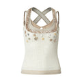 NO_ROMANCE_Ballet_Punk_Shell_Button_Faux_Three_Piece_Slim_Women'S_Lace_Knit_Tank_Tops_MISSTT