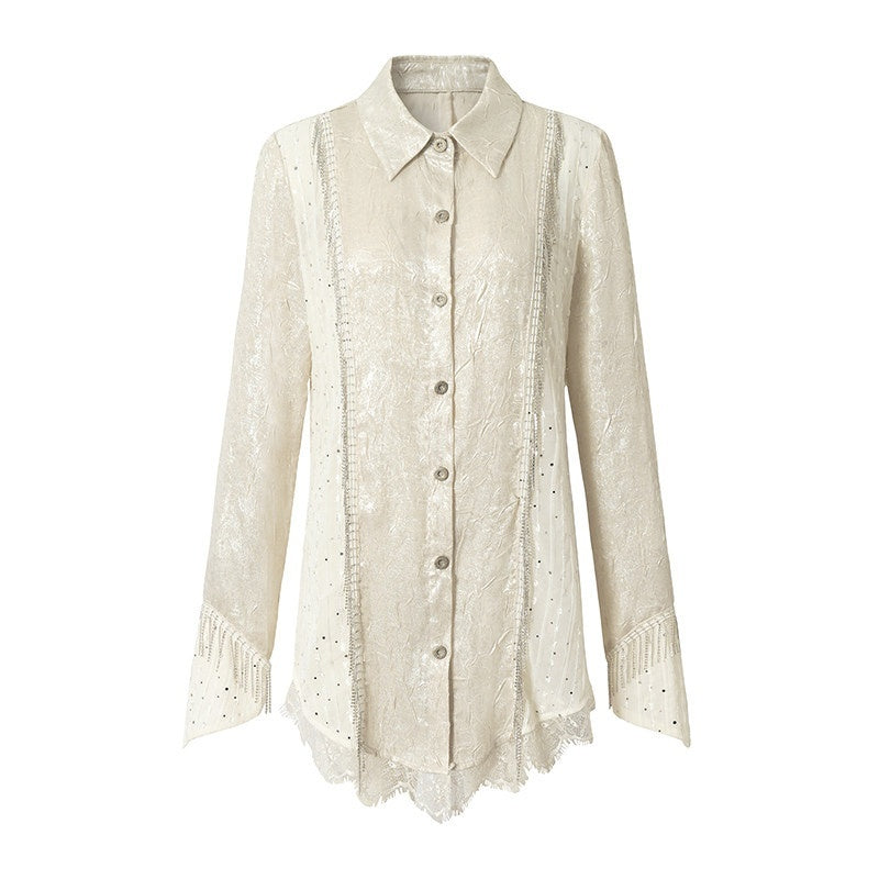NO_ROMANCE_Baroque_Chain_Patchwork_Loose_Long_Sleeve_Turndown_Collar_Women'S_Satin_Blouses_MISSTT