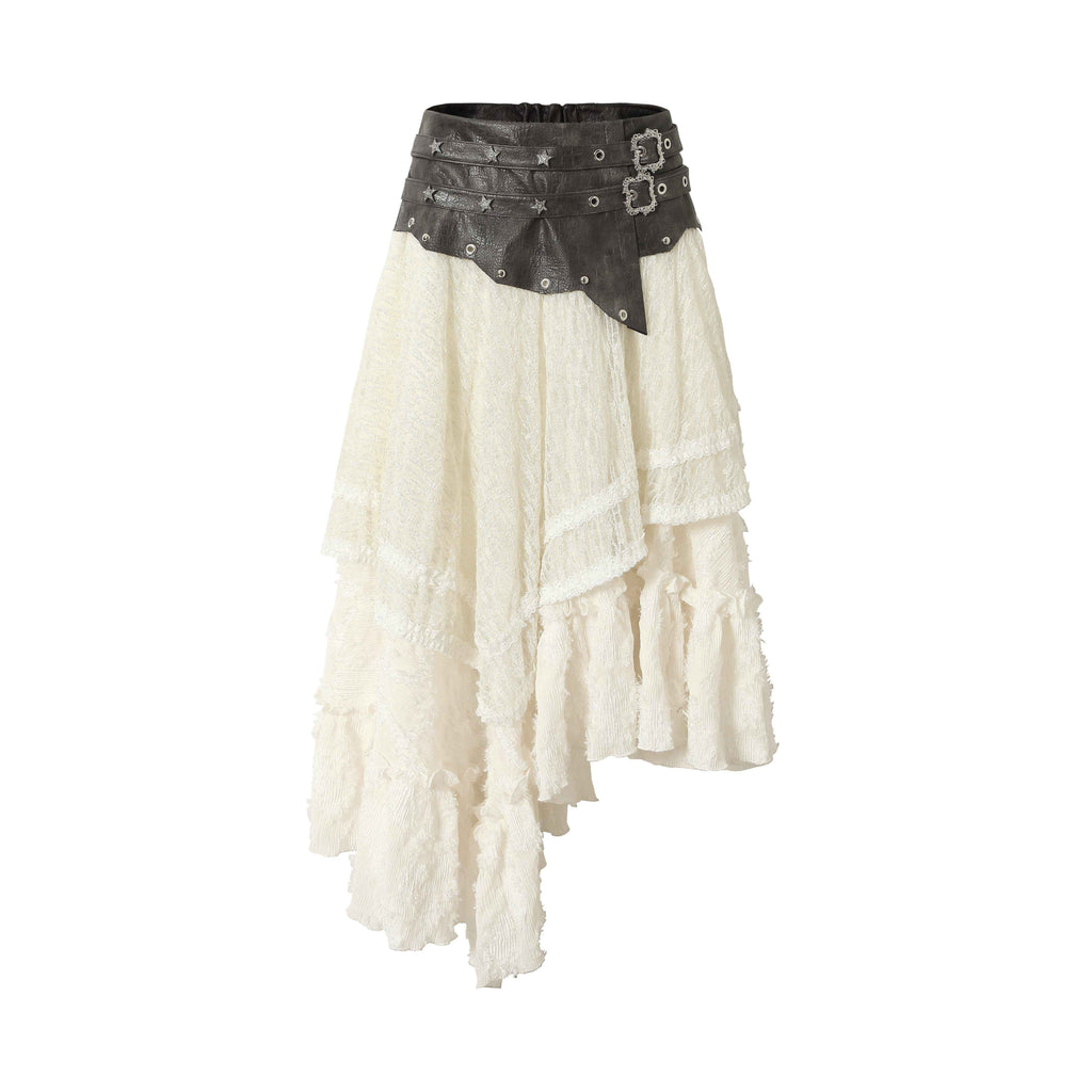 NO_ROMANCE_Court_Punk_Plaid_Lace_Patchwork_Asymmetric_Women'S_Rayon_Maxi_Skirts_MISSTT