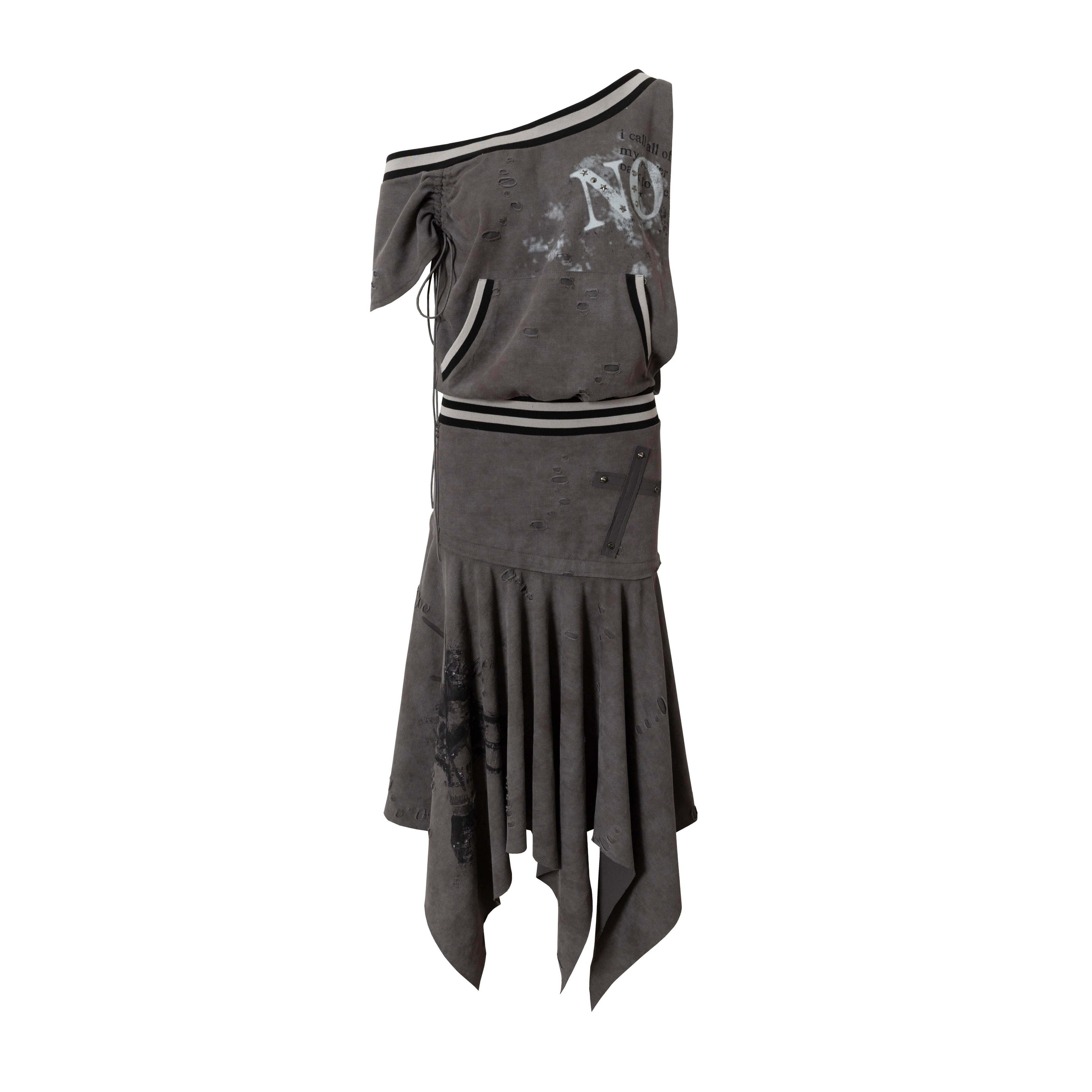 NO_ROMANCE_Detachable_Irregular_Hem_Punk_Sleeveless_Women'S_Cotton_Blend_Mini_Dresses_MISSTT