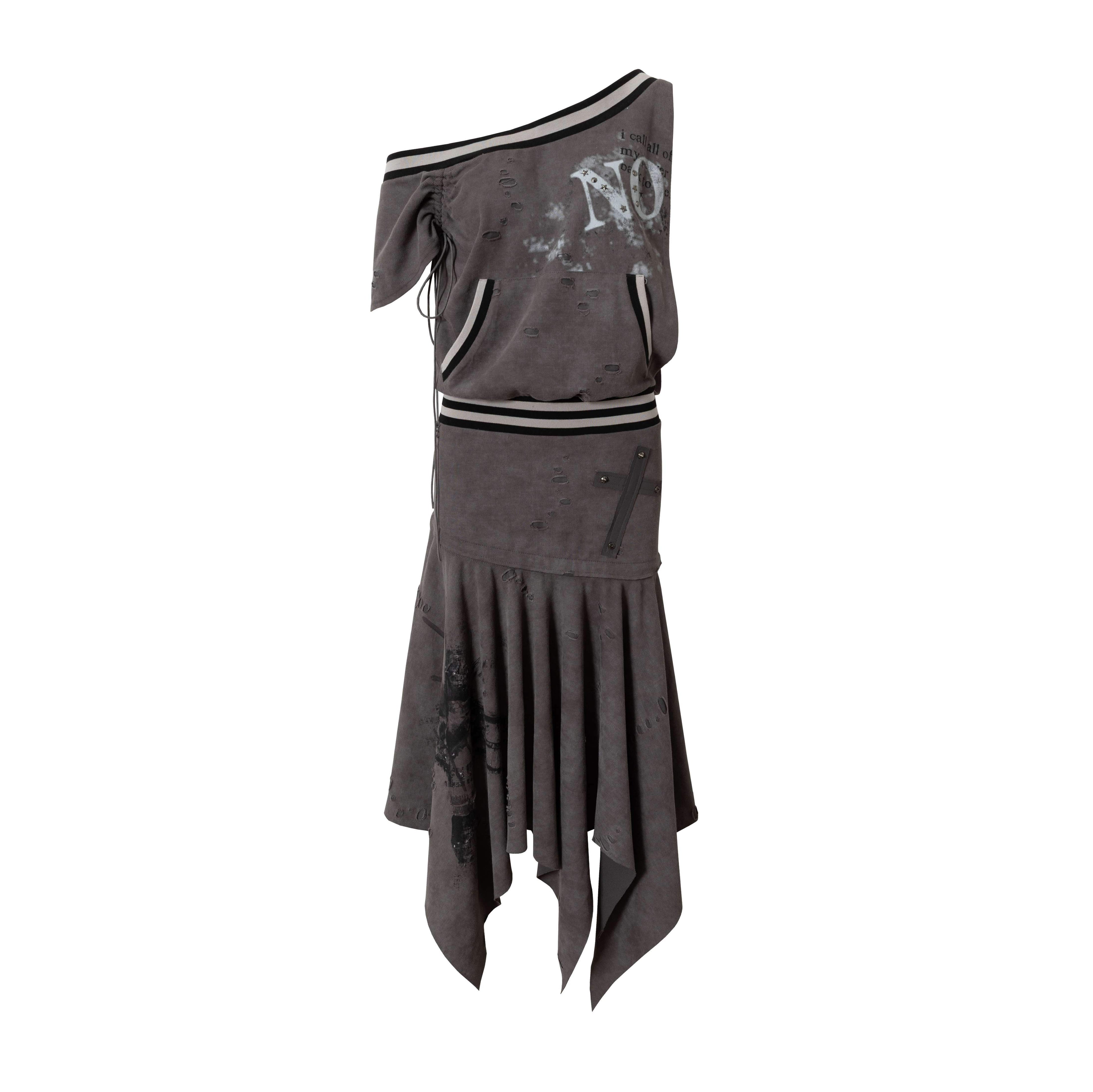 NO_ROMANCE_Detachable_Irregular_Hem_Punk_Sleeveless_Women'S_Cotton_Blend_Mini_Dresses_MISSTT