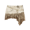 NO_ROMANCE_Dreamy_Embellished_Asymmetrical_Faux_Two_Piece_Women'S_Faux_Leather_Skorts_MISSTT