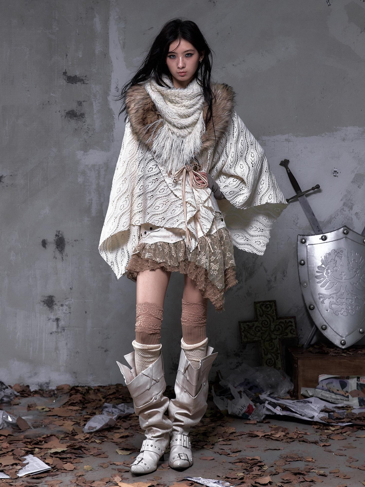 NO ROMANCE Dreamy Embellished Asymmetrical Faux Two Piece Women'S Faux Leather Skorts