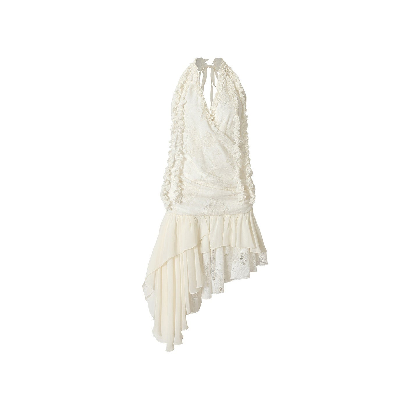 NO_ROMANCE_Lace_Lettuce_Hem_Asymmetrical_Layered_Halter_Women'S_Lace_Mini_Dresses_MISSTT