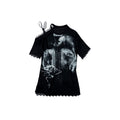 NO_ROMANCE_Off_Shoulder_Printed_Lace_Patchwork_Women'S_Cotton_Blend_Short_Sleeve_T-Shirts_MISSTT