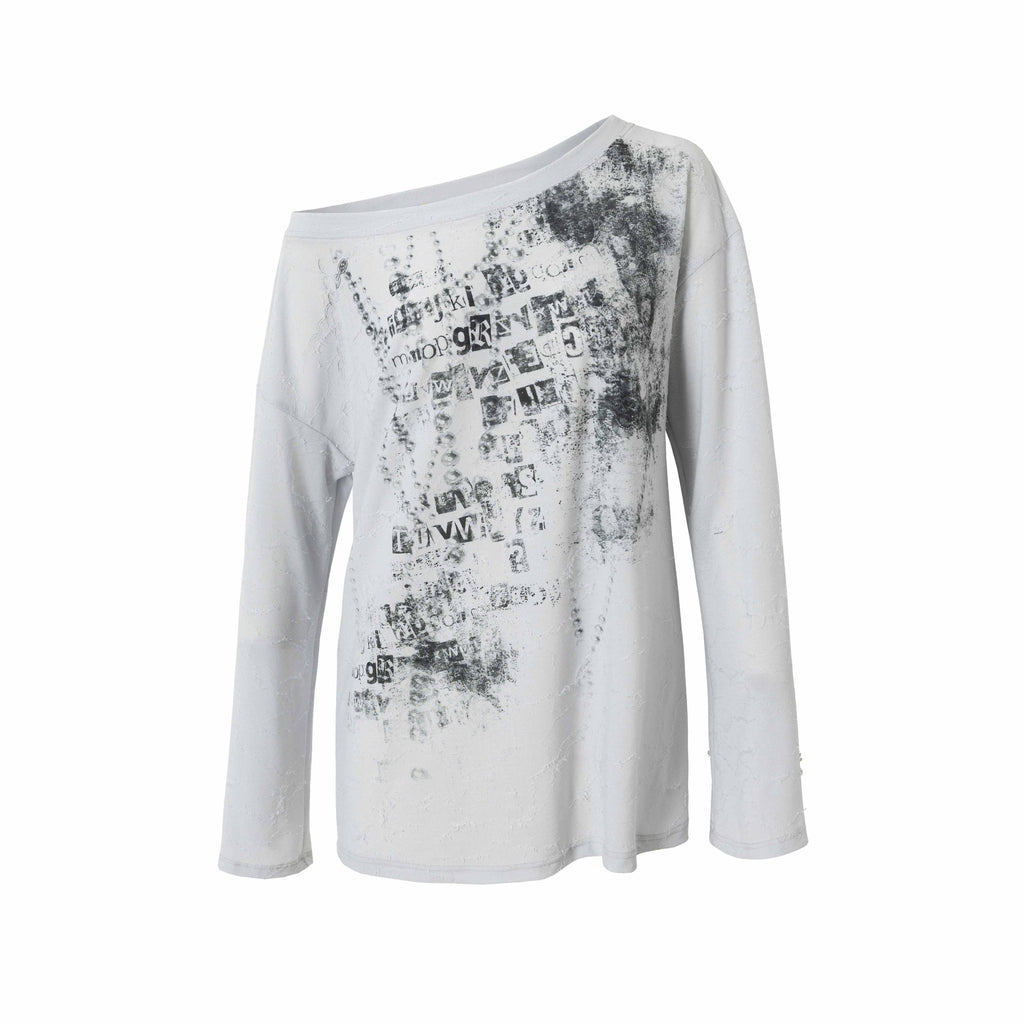 NO_ROMANCE_One_Shoulder_Relaxed_Punk_Print_Women'S_Polyester_Spandex_Long_Sleeve_T-Shirts_MISSTT