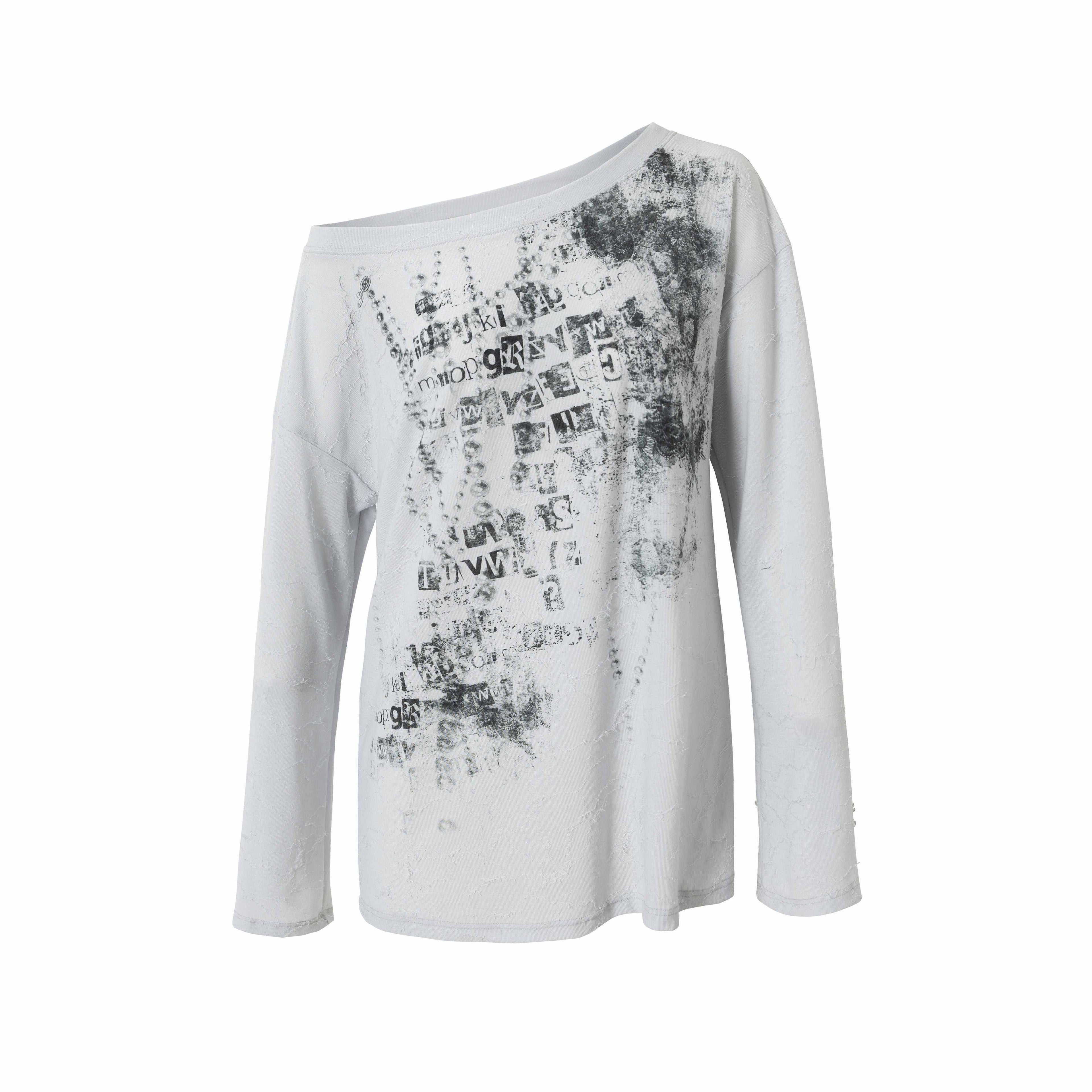 NO_ROMANCE_One_Shoulder_Relaxed_Punk_Print_Women'S_Polyester_Spandex_Long_Sleeve_T-Shirts_MISSTT