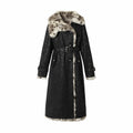 NO_ROMANCE_Punk_Leopard_Print_Reversible_Women'S_Faux_Suede_Faux_Fur_Long_Coats_MISSTT