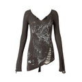 NO_ROMANCE_Punk_Reversible_Printed_Ripped_Slim_Vneck_Women'S_Polyester_Long_Sleeve_T-Shirts_MISSTT