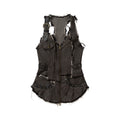 NO_ROMANCE_Punk_Wasteland_Layered_Asymmetrical_Cinched_Waist_Women'S_Denim_Vests_MISSTT
