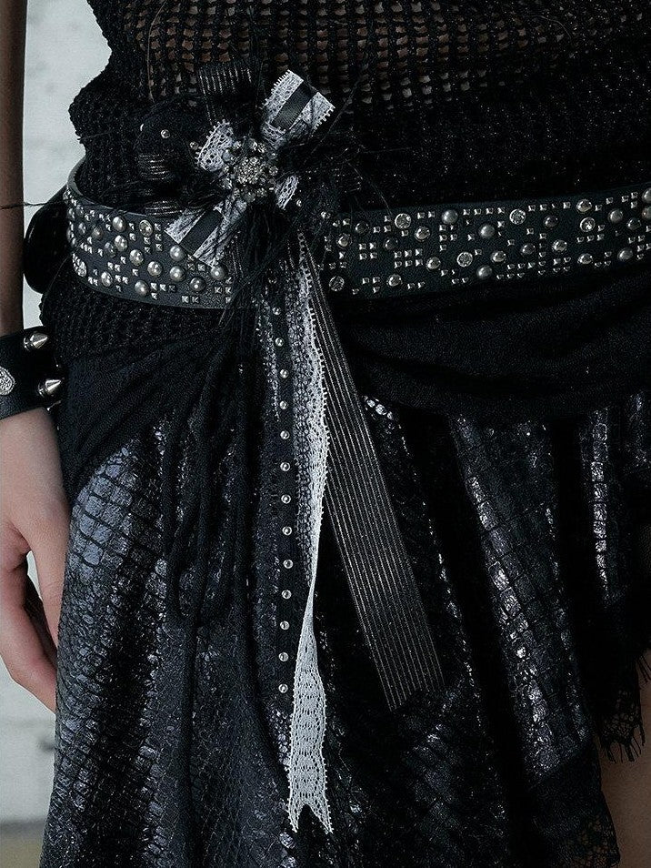 NO ROMANCE Royal Lace Satin Ribbon Feather Handmade Women'S Mixed Materials Brooches