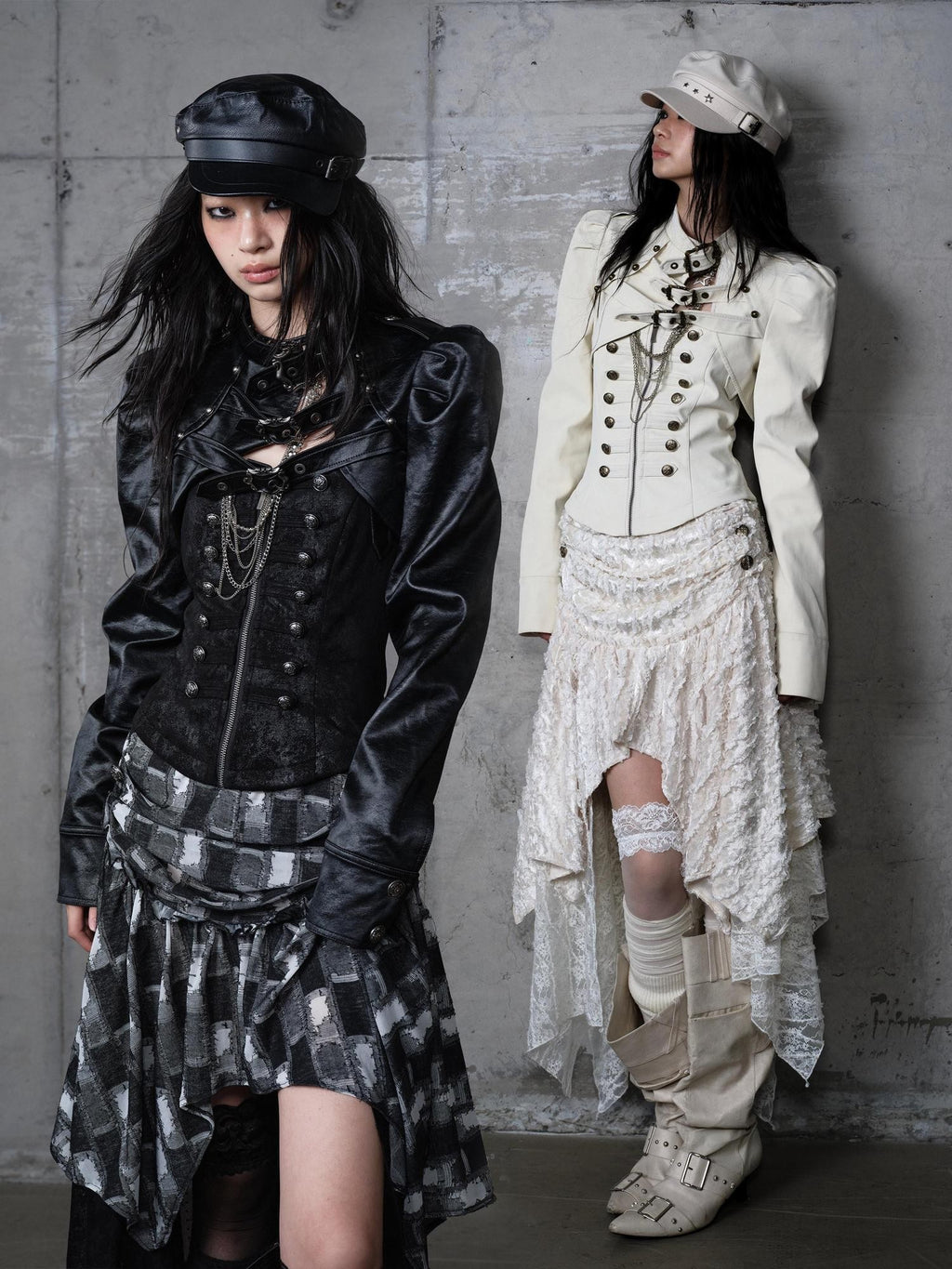 NO ROMANCE Ruched Heavy Hardware Biker Vintage Punk Women'S Pu Cropped Leather Jackets