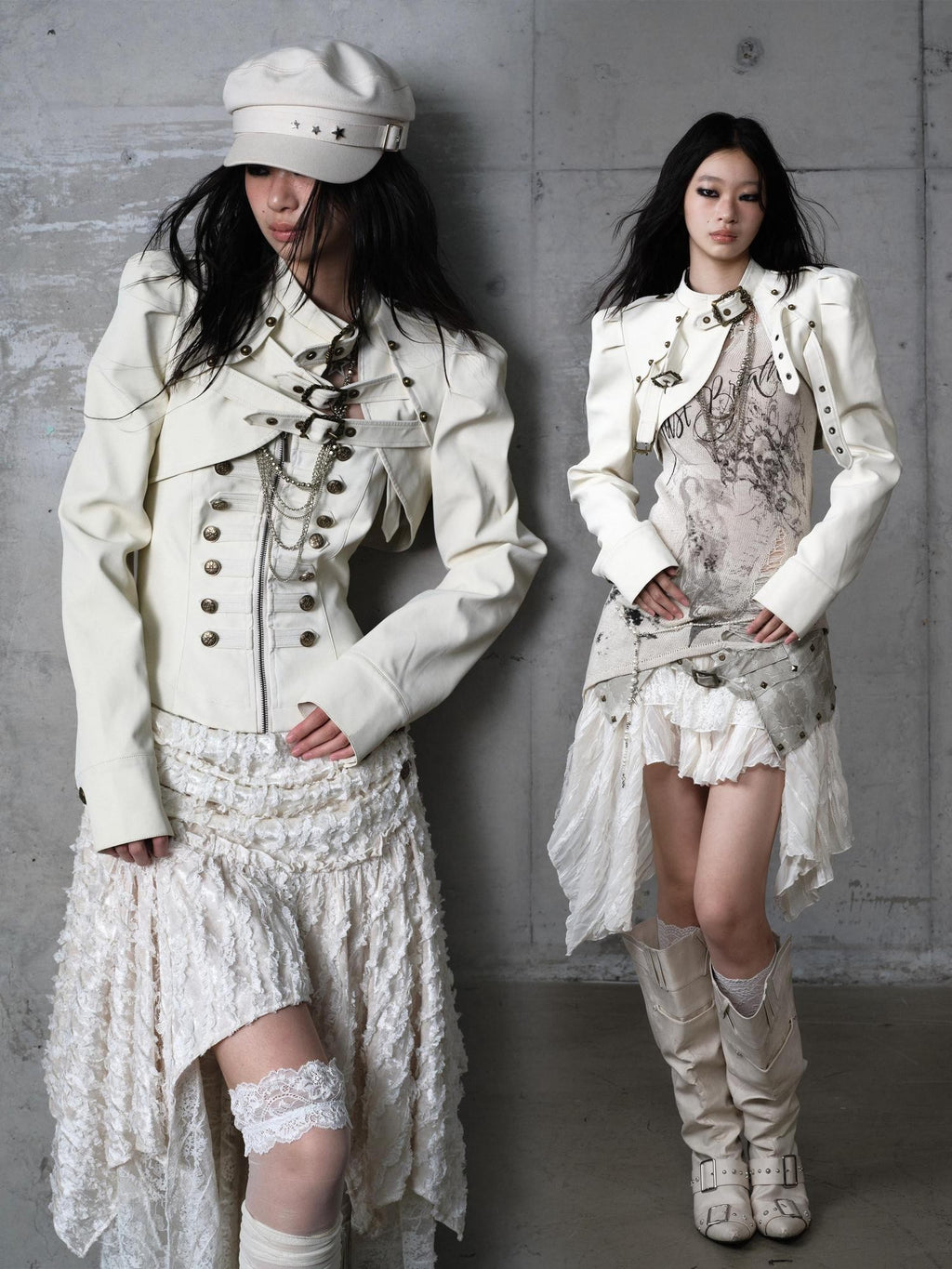 NO ROMANCE Ruched Heavy Hardware Biker Vintage Punk Women'S Pu Cropped Leather Jackets