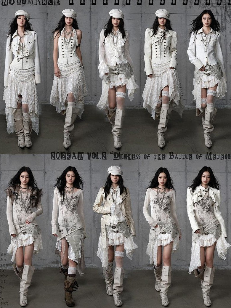 NO ROMANCE Ruched Heavy Hardware Biker Vintage Punk Women'S Pu Cropped Leather Jackets