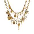 NO_ROMANCE_Sparkling_Punk_Vintage_Heart_Cross_Layered_Women'S_Mixed_Metal_Necklaces_MISSTT