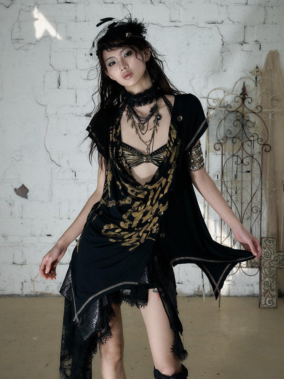 NO ROMANCE Vintage Hand Beaded Pleated Lace Tulle Women'S Silk Collar Neck Gaiters