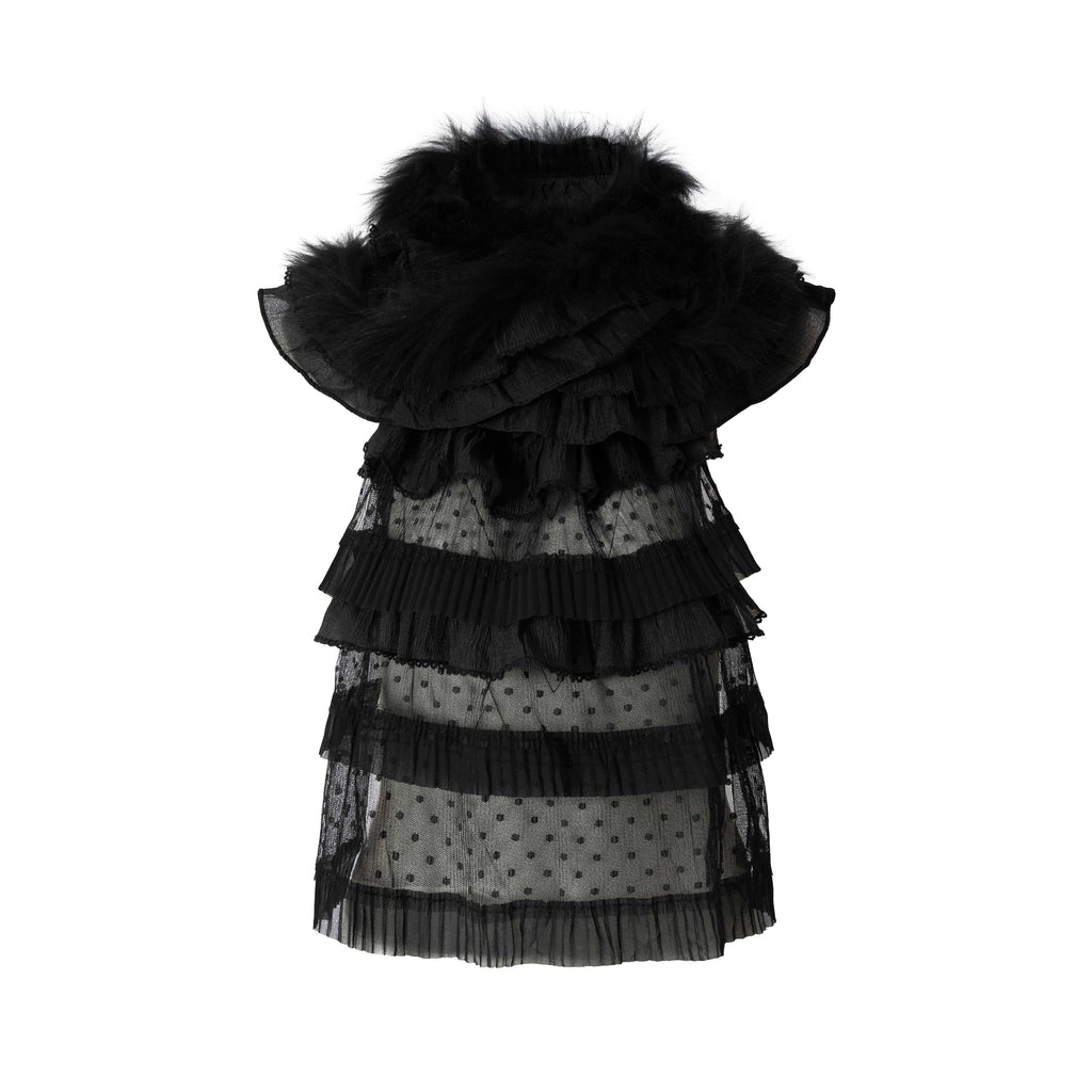 NO_ROMANCE_Vintage_Lace_Layered_Fluffy_Polka_Dot_Women'S_Polyester_Scarves_&_Shawls_MISSTT