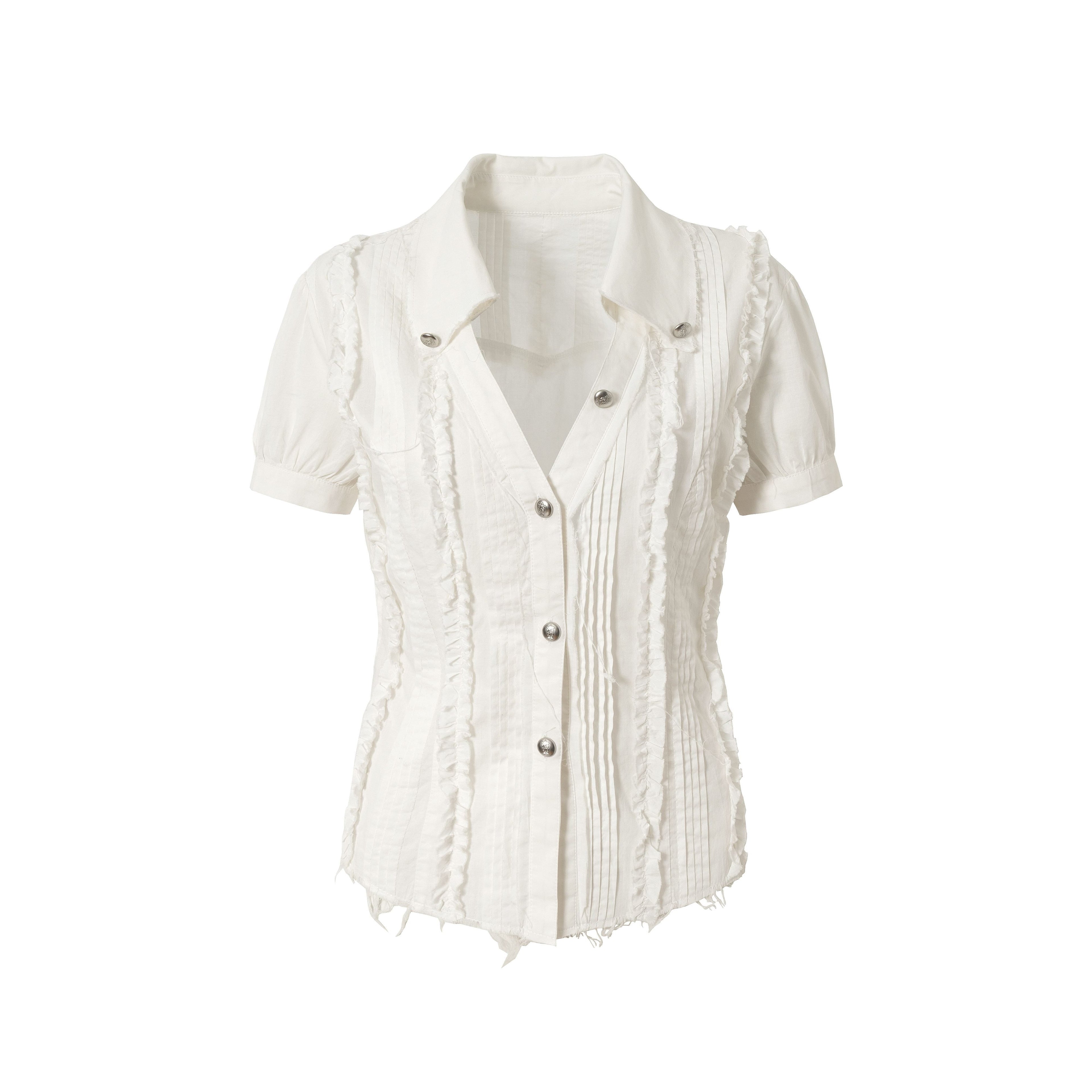 NO_ROMANCE_Vintage_Lace_Puff_Sleeve_V-neck_Slim_Fit_Women'S_Cotton_Blouses_MISSTT