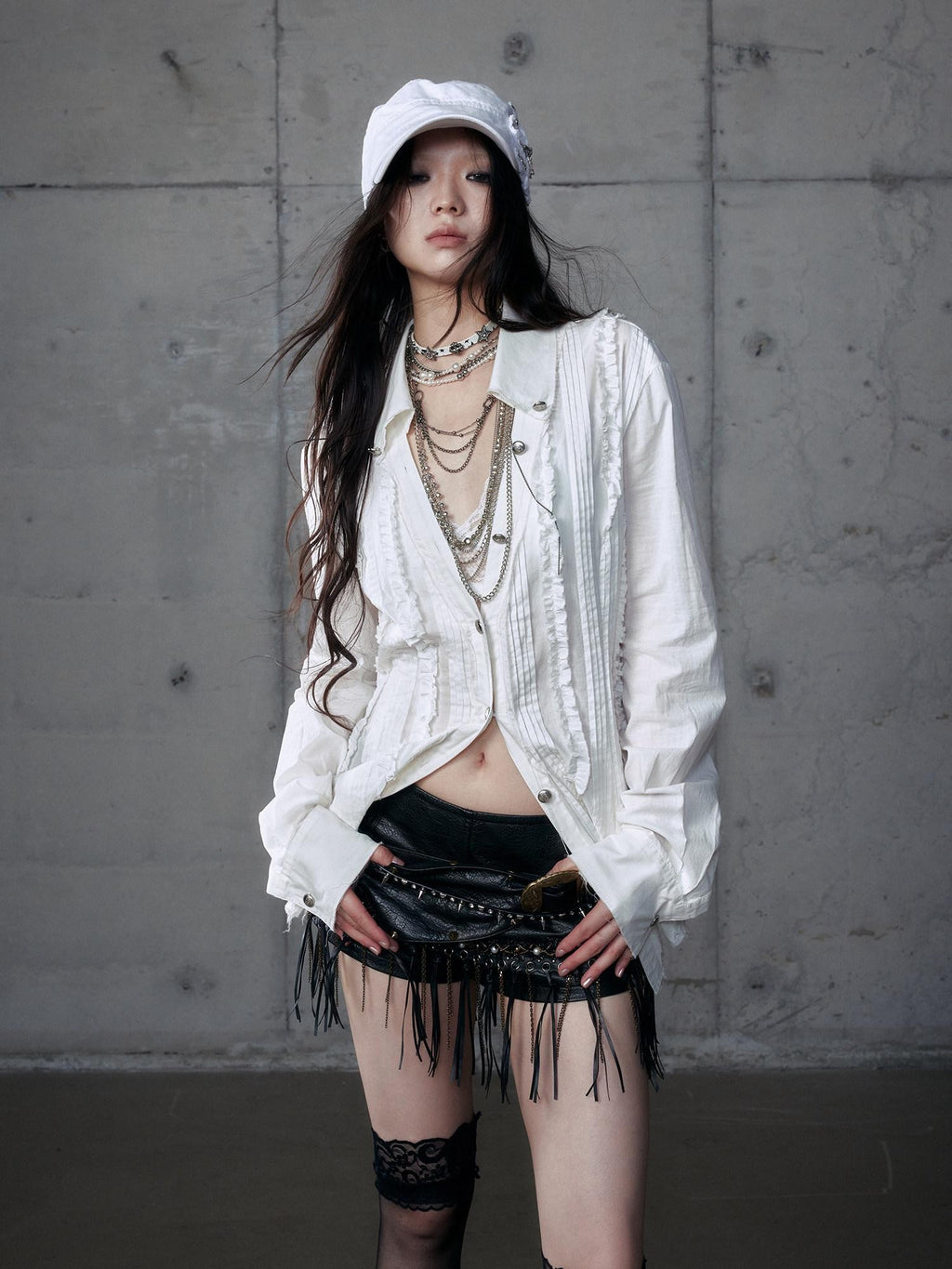 NO ROMANCE Vintage Lace Puff Sleeve V-neck Slim Fit Women'S Cotton Blouses