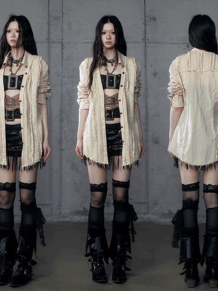 NO ROMANCE Vintage Lace Puff Sleeve V-neck Slim Fit Women'S Cotton Blouses
