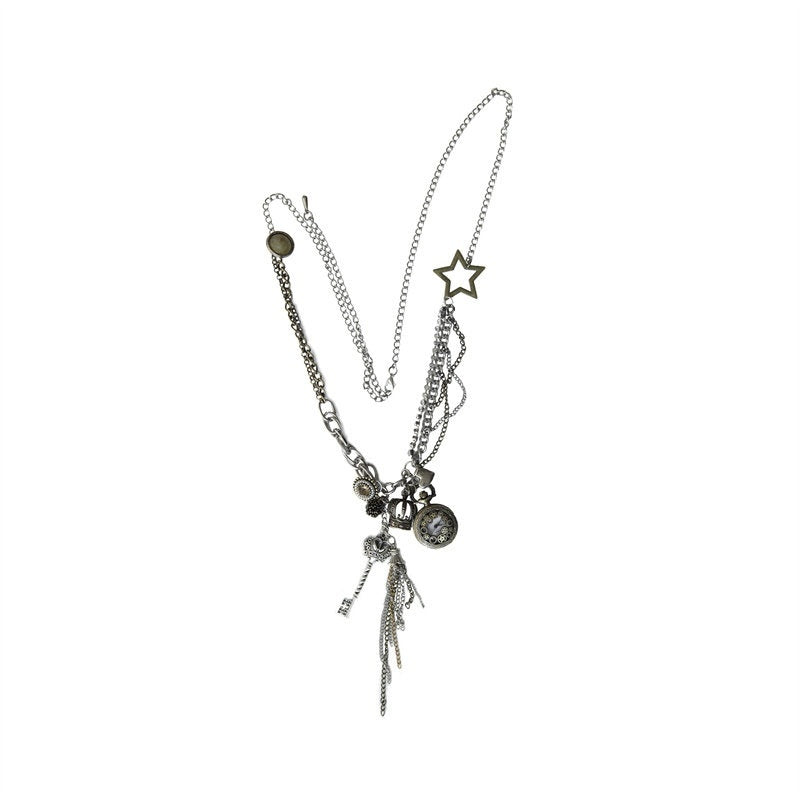 NO_ROMANCE_Vintage_Punk_Distressed_Pocketwatch_Spliced_Women'S_Manmade_Crystal_Pendants_MISSTT