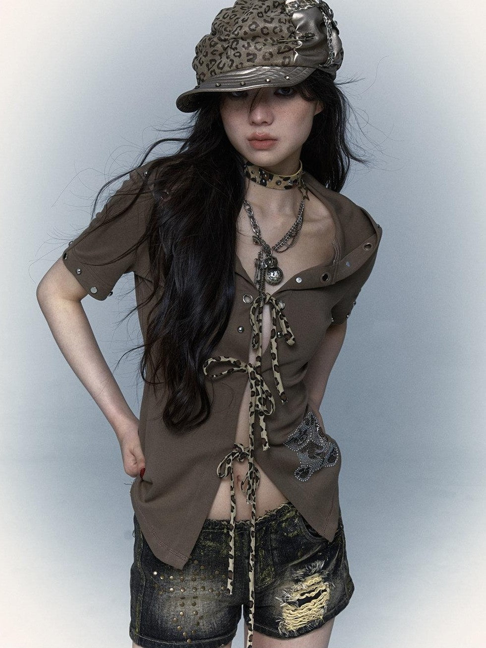 NO ROMANCE Vintage Punk Distressed Pocketwatch Spliced Women'S Manmade Crystal Pendants