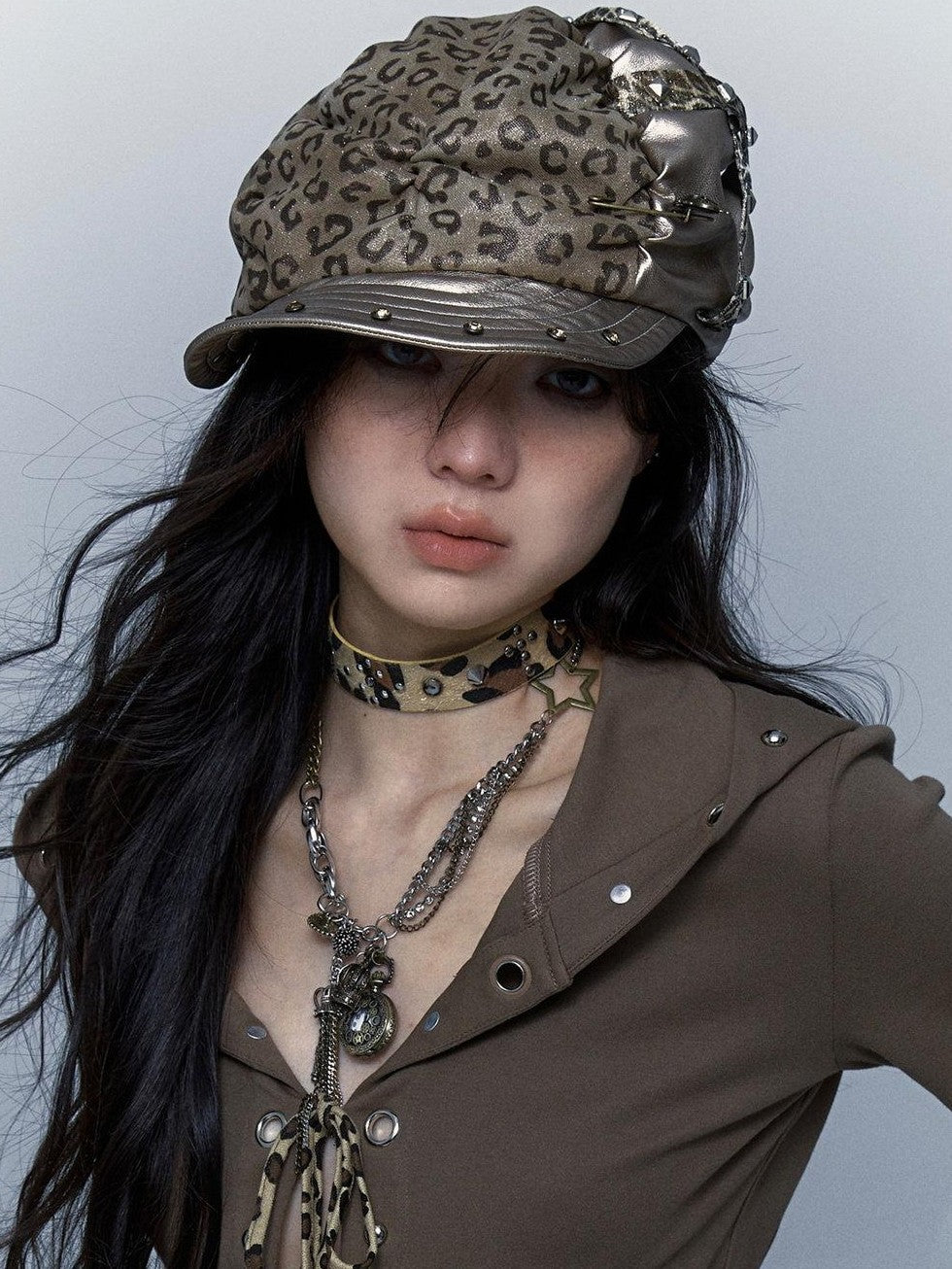 NO ROMANCE Vintage Punk Distressed Pocketwatch Spliced Women'S Manmade Crystal Pendants