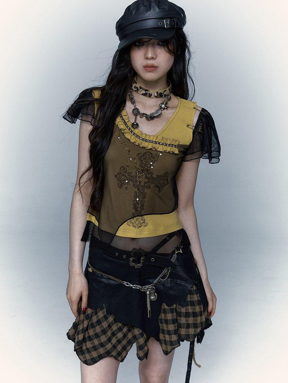 NO ROMANCE Vintage Punk Distressed Pocketwatch Spliced Women'S Manmade Crystal Pendants