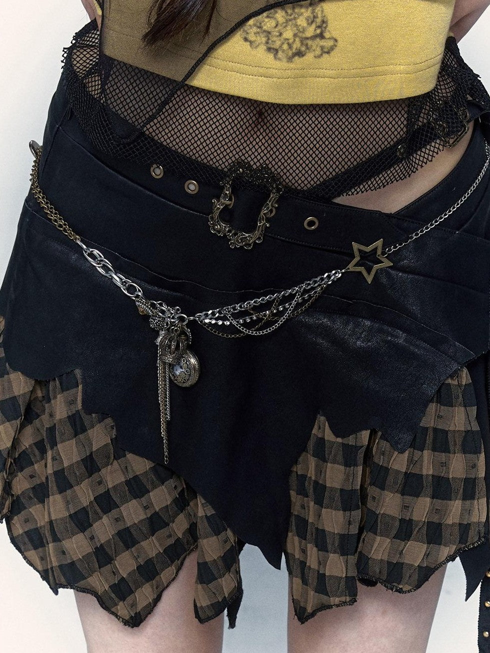 NO ROMANCE Vintage Punk Distressed Pocketwatch Spliced Women'S Manmade Crystal Pendants